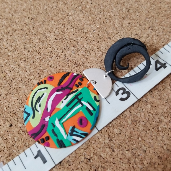 Handmade polymer clay drop earrings - Picture 5 of 5